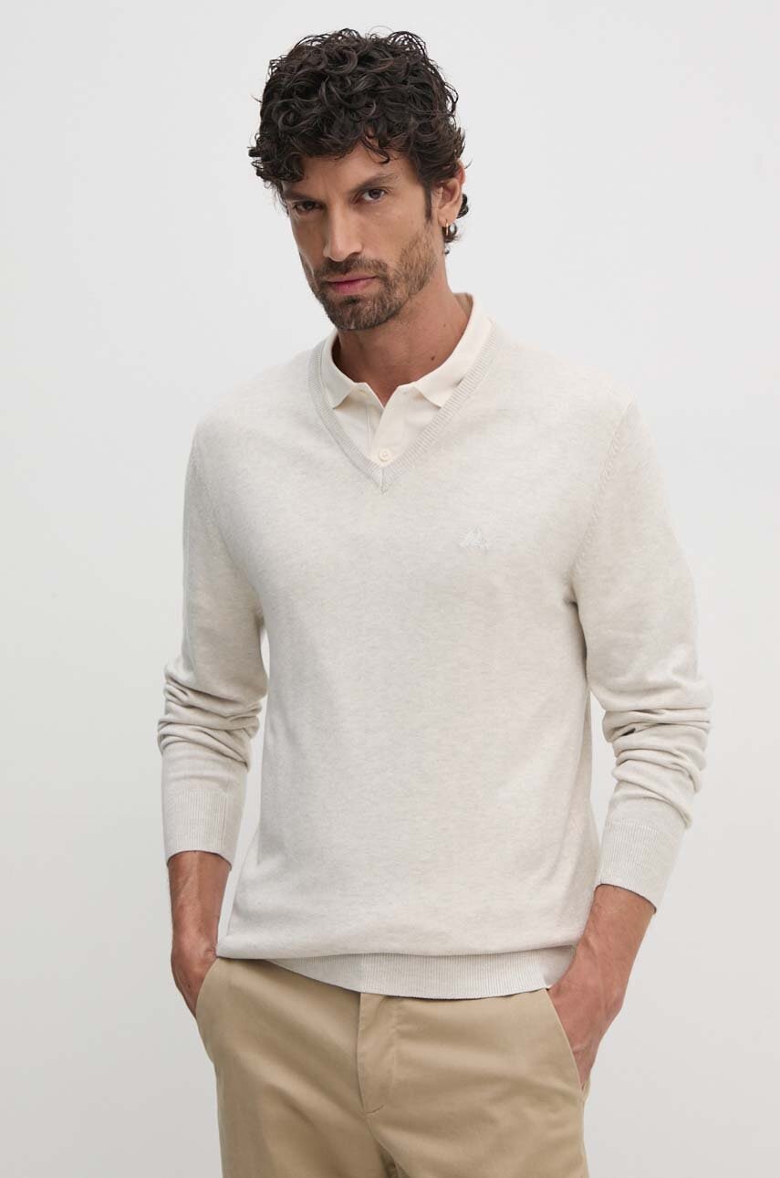 Lindbergh pulover barbati, culoarea bej, light, 30-800140