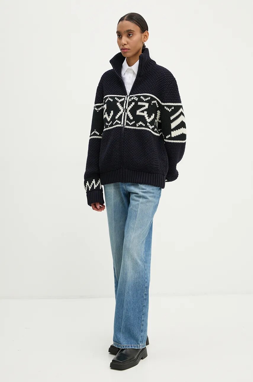 Шерстяной кардиган ZADIG&VOLTAIRE цвет синий тёплый KMCA00225 Шерстяной кардиган ZADIG&VOLTAIRE цвет синий тёплый KMCA00225