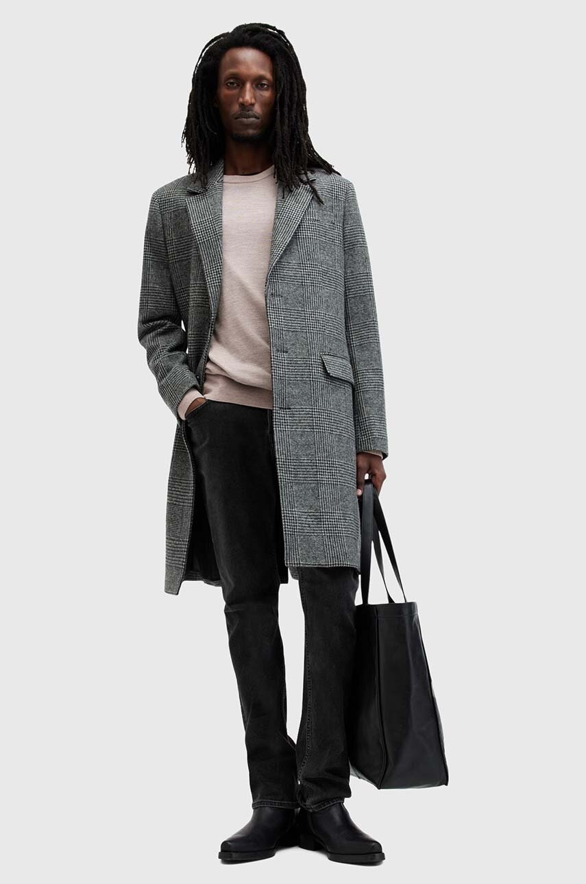 Μάλλινο πουλόβερ AllSaints MODE ανδρικό, χρώμα: γκρι, M002KZ φωτογραφία