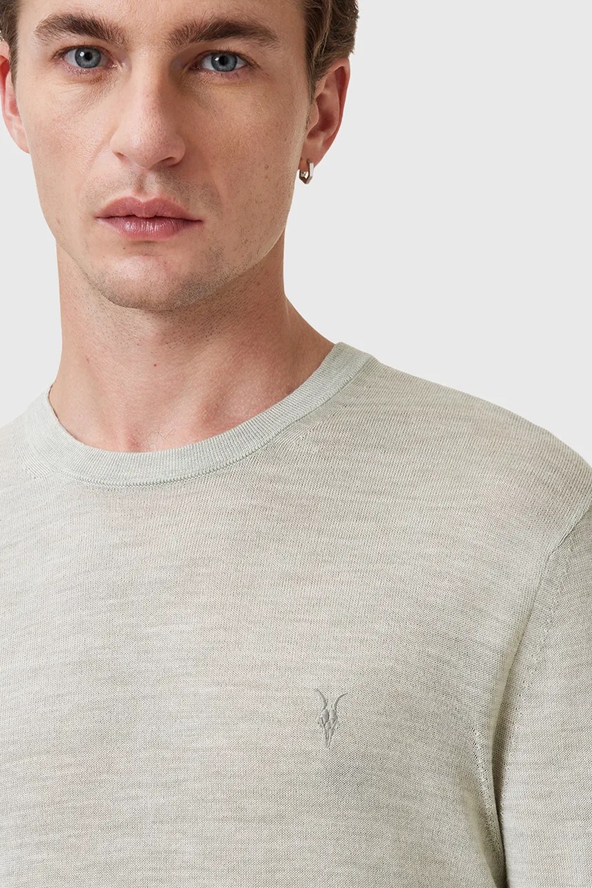 Шерстяной свитер AllSaints MODE цвет серый  M002KZ