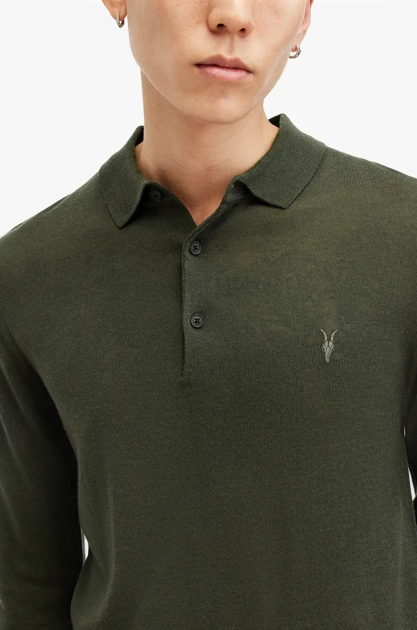 Шерстяной свитер AllSaints MODE MERINO мужской цвет чёрный лёгкий M085KB Шерстяной свитер AllSaints MODE MERINO мужской цвет чёрный лёгкий M085KB