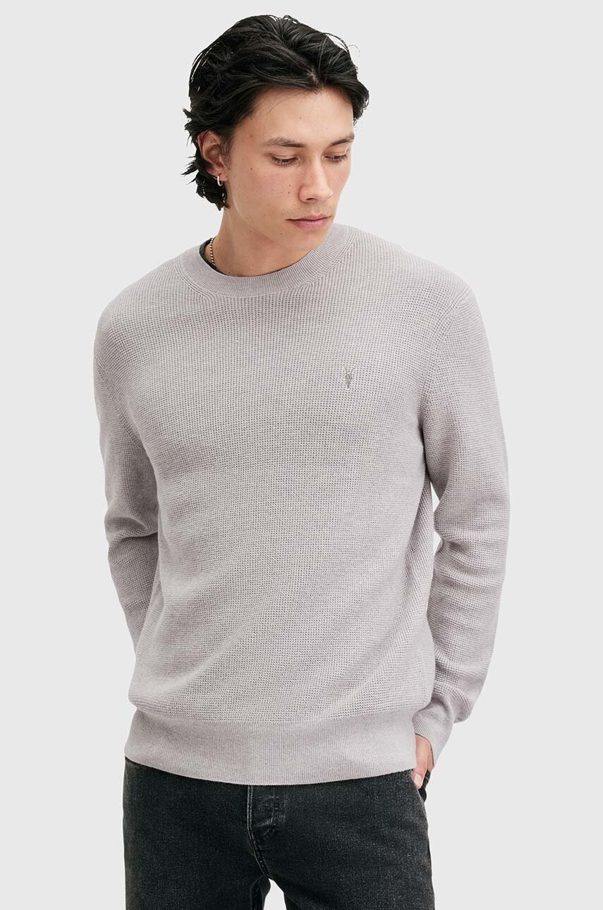 

Пуловер AllSaints ASPEN CREW мъжки в сиво M089KB, Сив