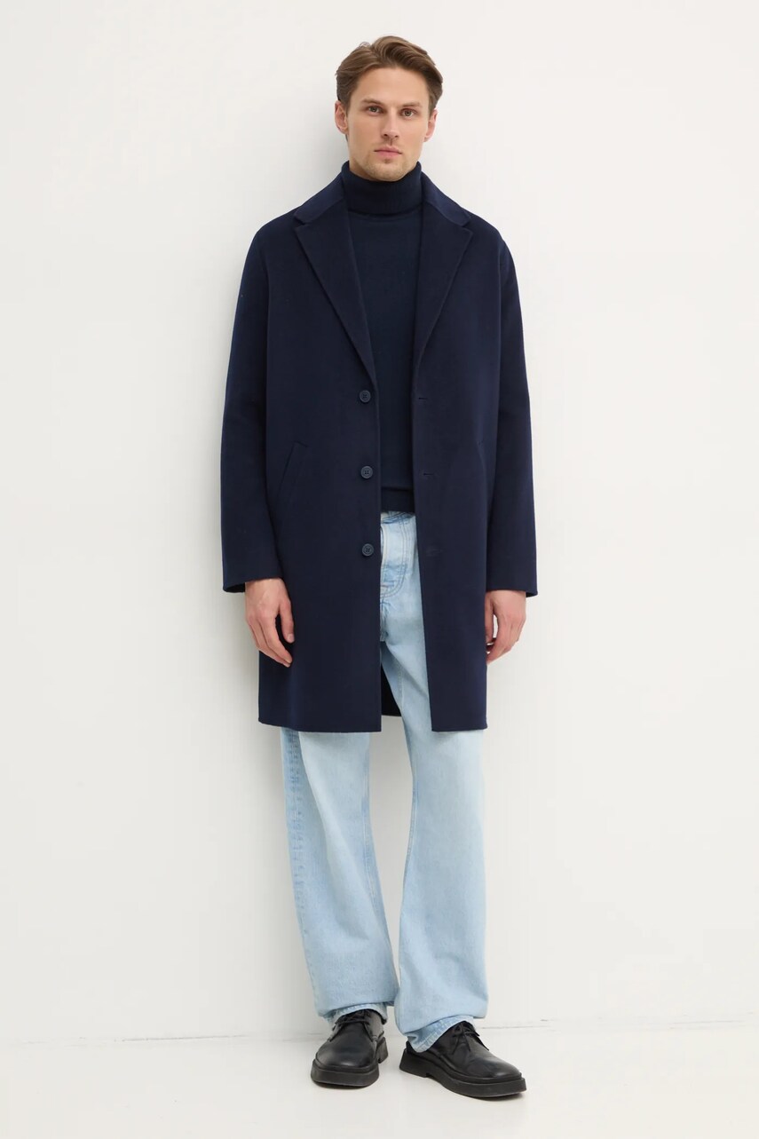 Свитер FROM FUTURE мужской цвет синий с гольфом MPL00054 Свитер FROM FUTURE мужской цвет синий с гольфом MPL00054