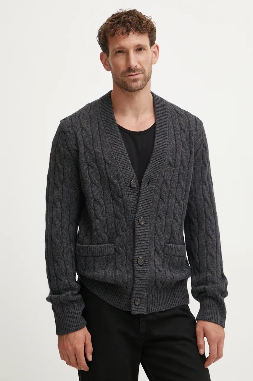 Theory cardigan barbati, culoarea gri, O0981701