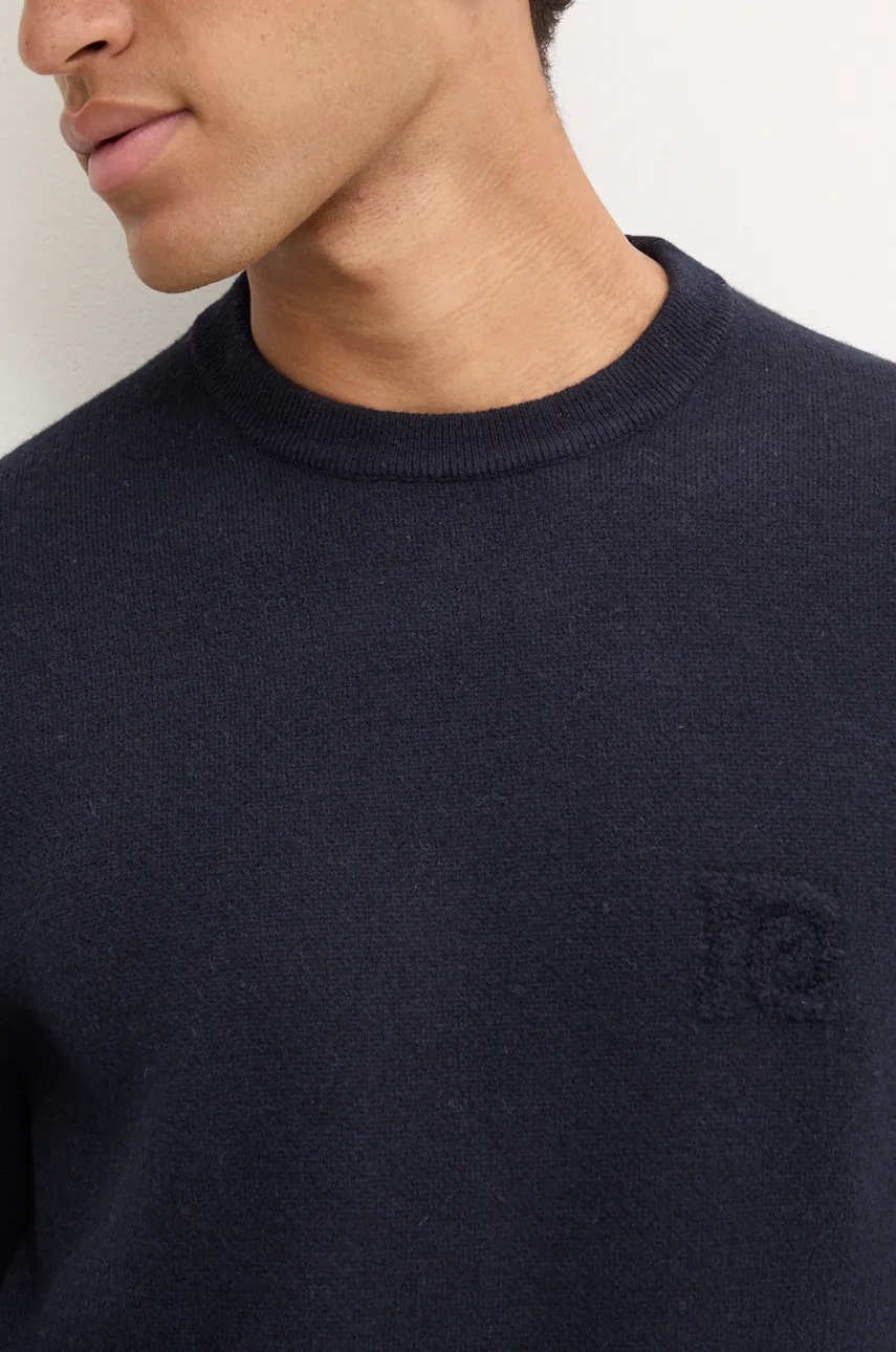 Μάλλινο πουλόβερ Nanushka STONO ανδρικό, χρώμα: ναυτικό μπλε, NM24PFSW00357 φωτογραφία