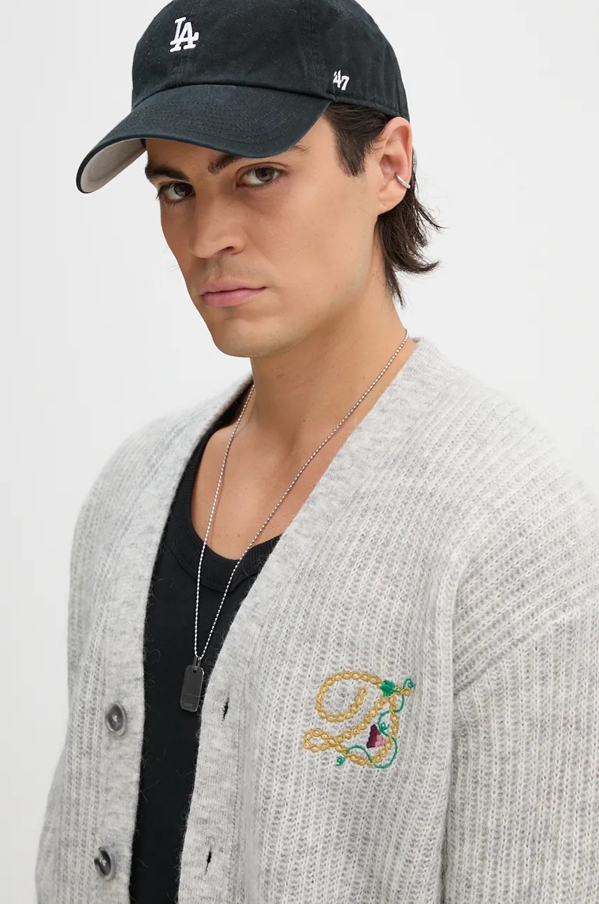 Μάλλινη ζακέτα Drôle de Monsieur Le Cardigan D Raisin χρώμα: γκρι, E.CA130.PA021.GY Le Cardigan D Raisin φωτογραφία