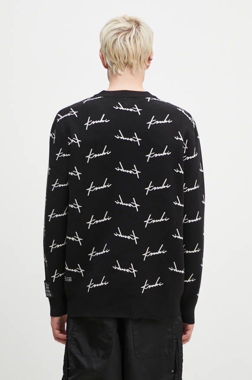 KSUBI pulóver Skript Knit férfi, fekete, MFA24KW003 termék 2. képe
