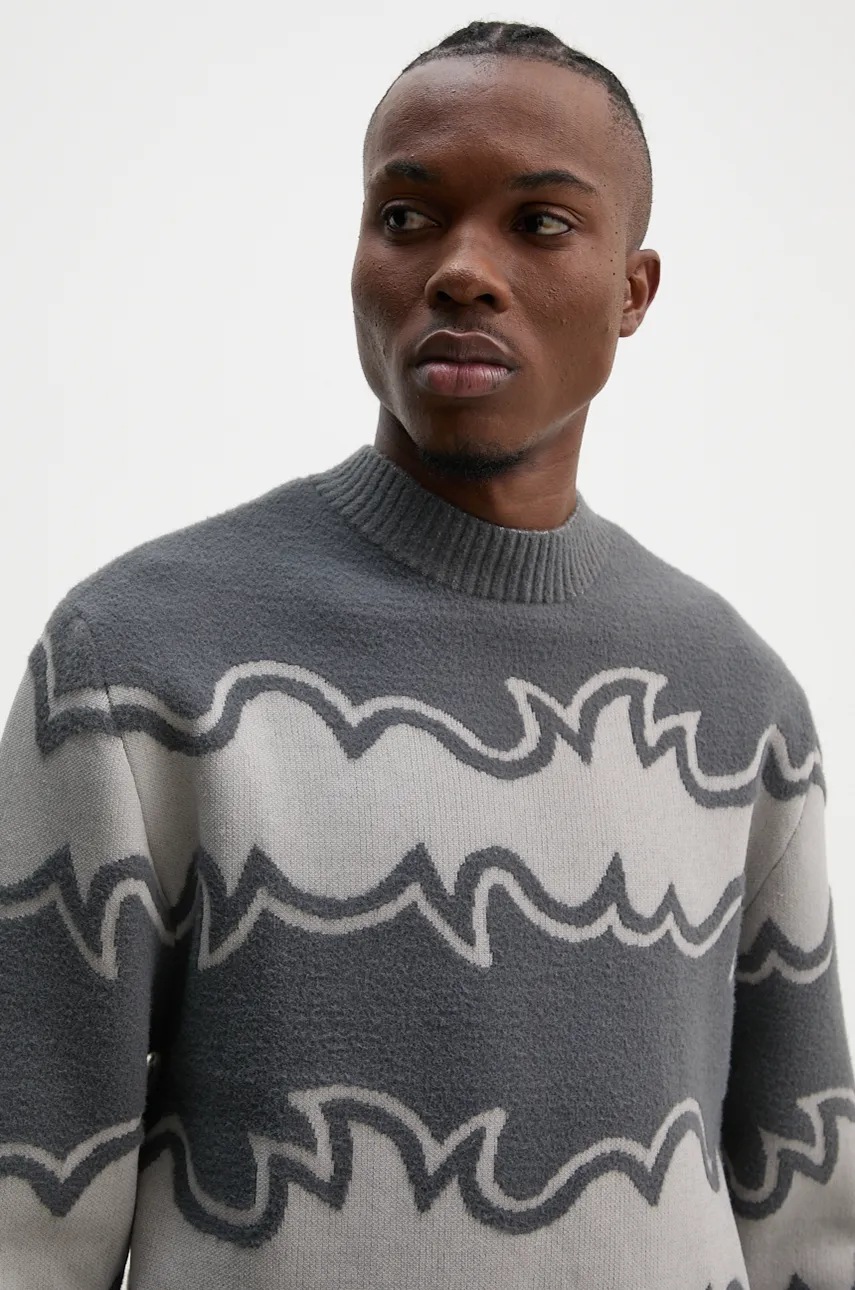 Πουλόβερ BLUEMARBLE χρώμα: γκρι, SW36.KN18B24 φωτογραφία