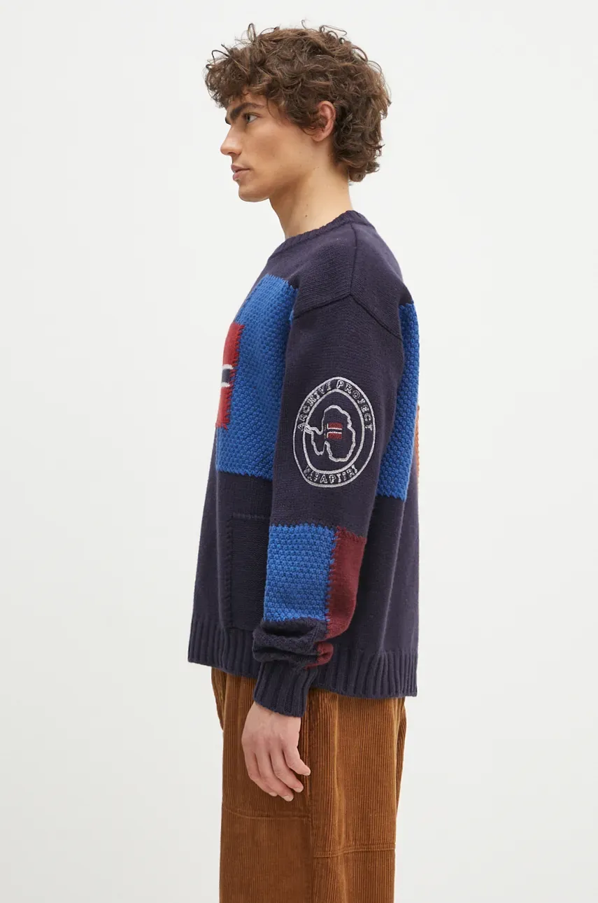 Шерстяной свитер Napapijri Patchwork мужской тёплый NP0A4IK8MP11 Шерстяной свитер Napapijri Patchwork мужской тёплый NP0A4IK8MP11