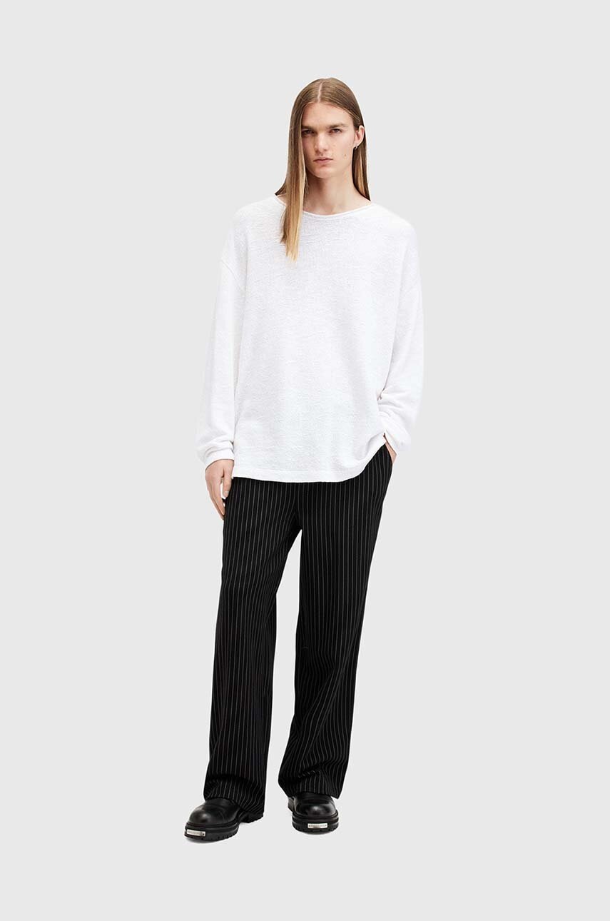 Бавовняний светр AllSaints SEARS LS CREW колір білий  M003JB 