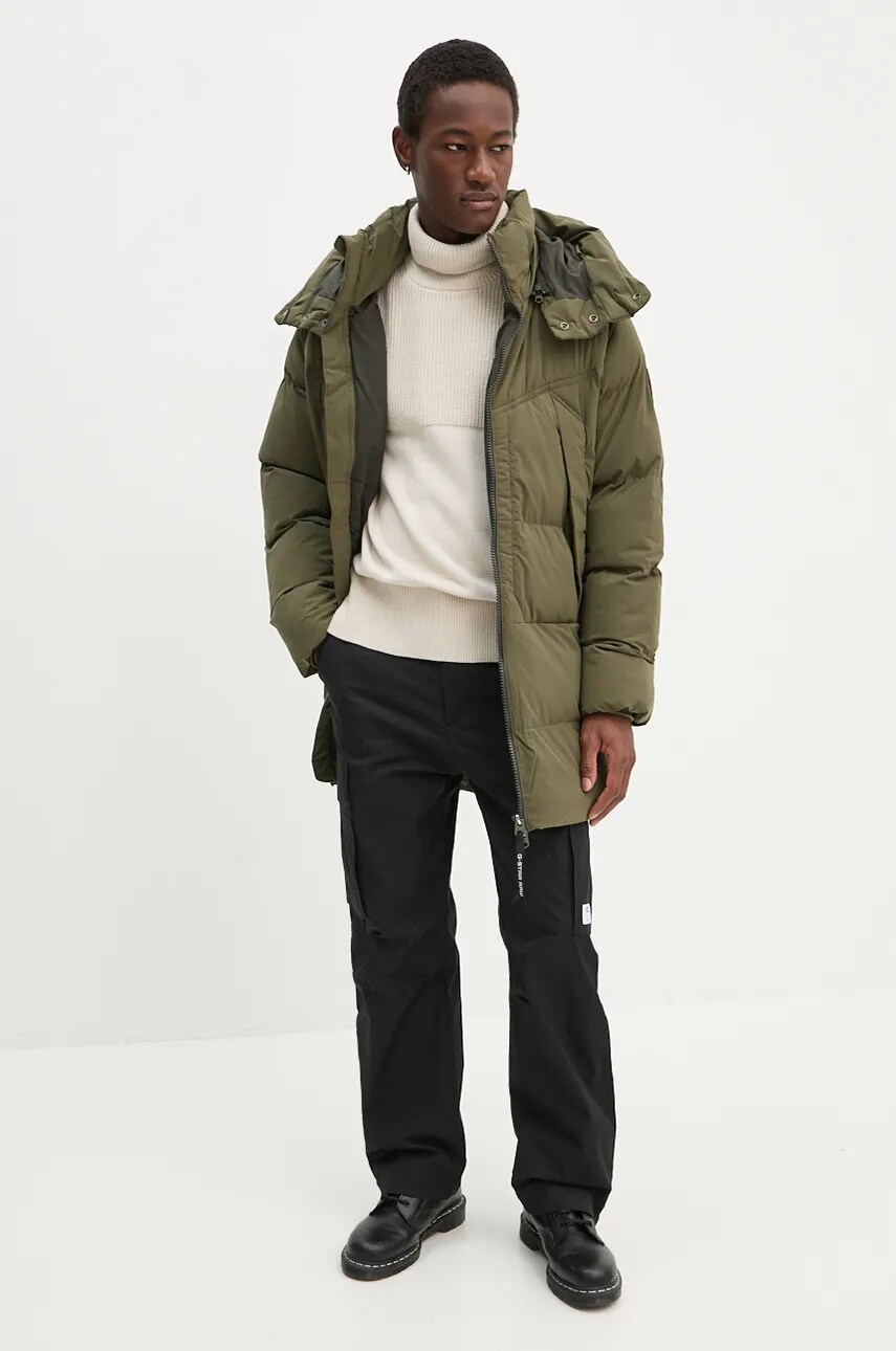 Хлопковый свитер G-Star Raw цвет бежевый с гольфом D25151-C868 Хлопковый свитер G-Star Raw цвет бежевый с гольфом D25151-C868
