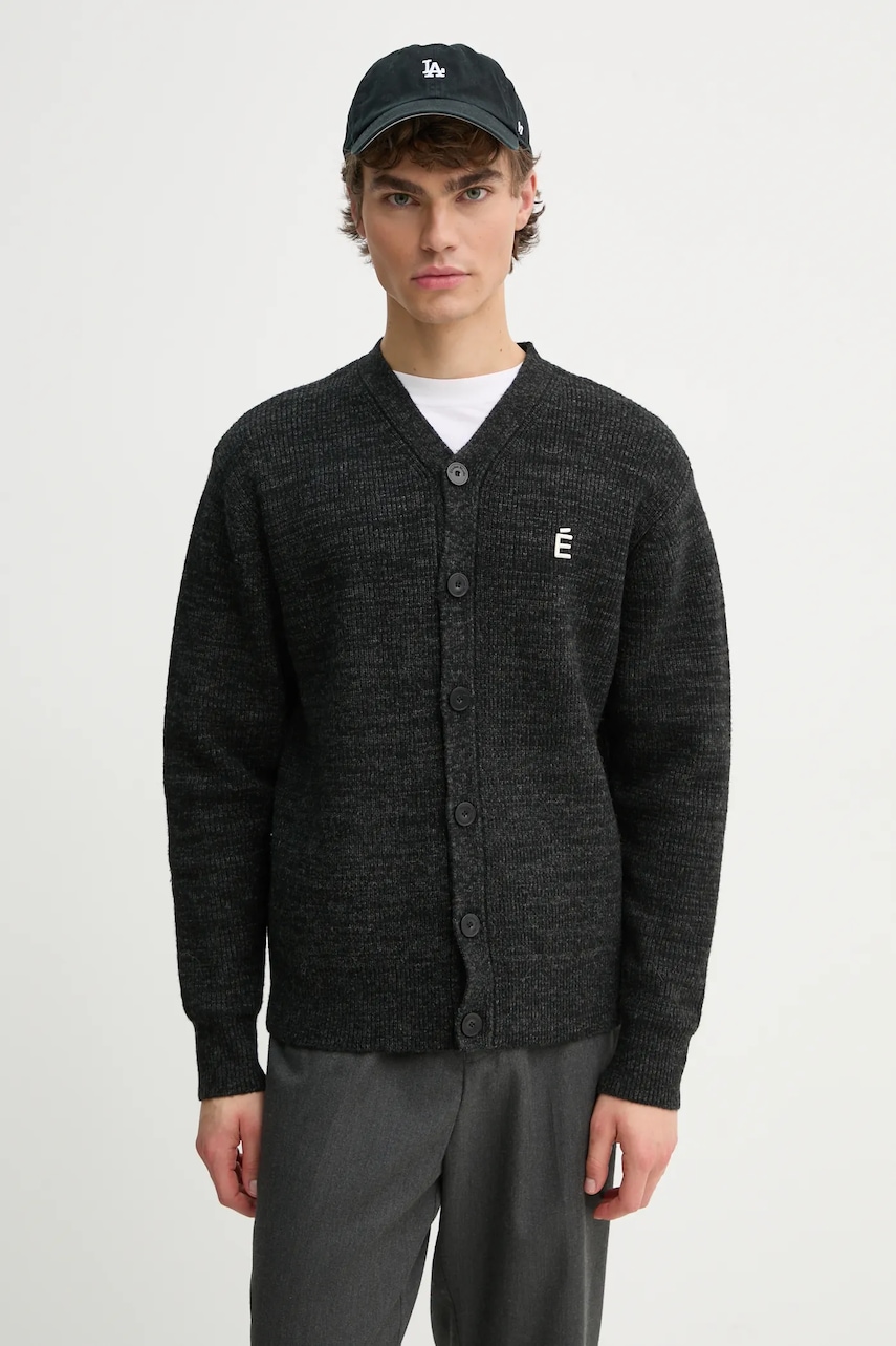 Études Studio cardigan din lana culoarea negru, H24MMKNI620
