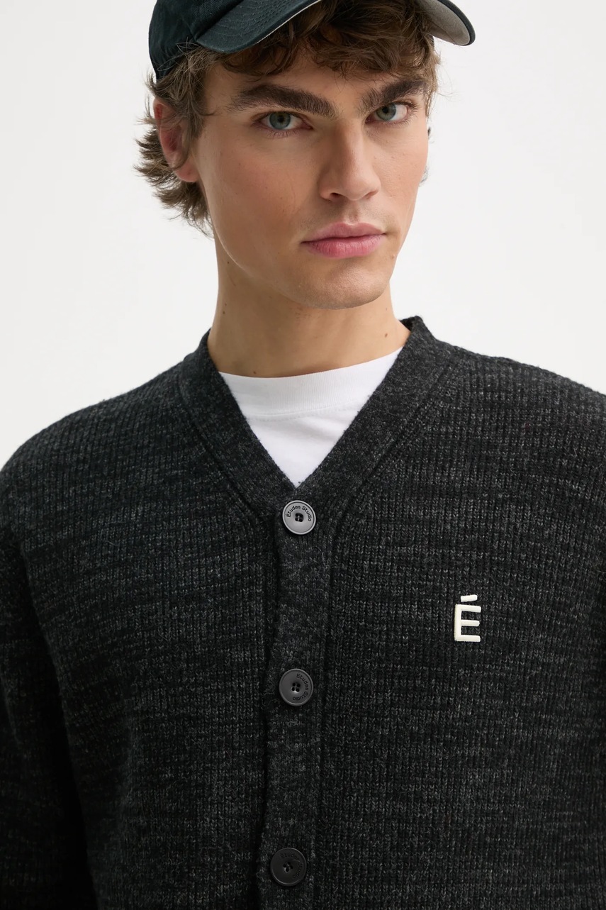 Μάλλινη ζακέτα Études Studio χρώμα: μαύρο, H24MMKNI620 φωτογραφία