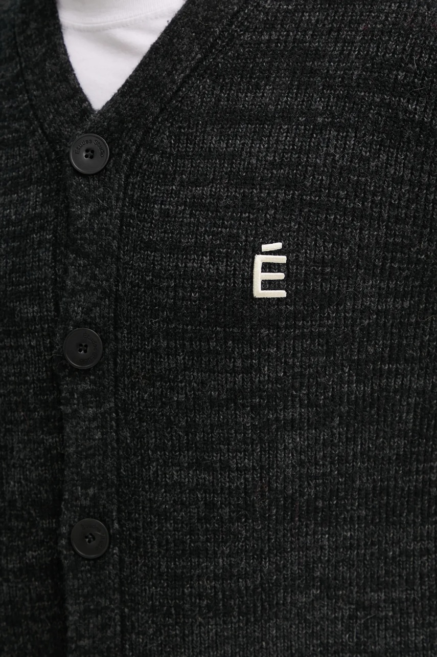 Μάλλινη ζακέτα Études Studio χρώμα: μαύρο, H24MMKNI620 φωτογραφία