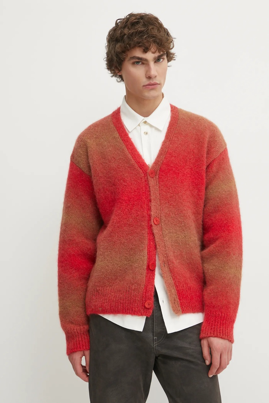 Μάλλινη ζακέτα Études Studio χρώμα: κόκκινο, H24MMKNI624 φωτογραφία
