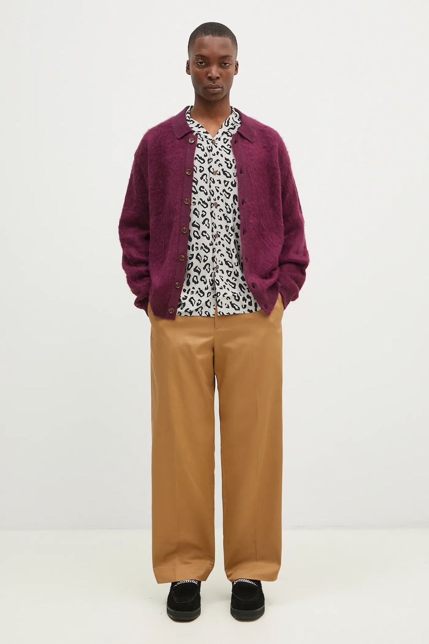 Джемпер Butter Goods Mohair Button Up Knitted Shirt чоловічий колір фіолетовий BG243400 