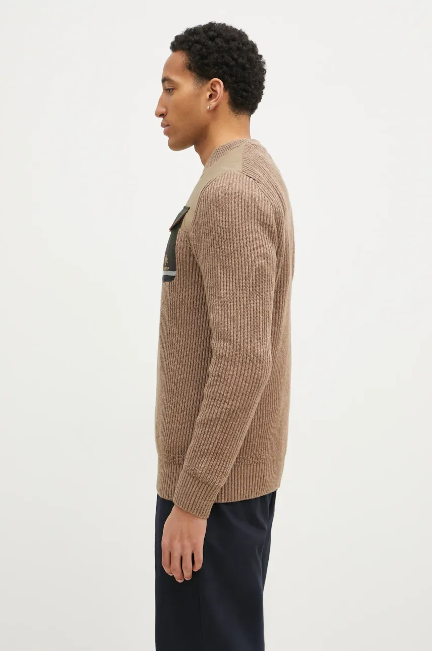 Шерстяной свитер Baracuta Barbour x Baracut Miller Knit мужской цвет бежевый тёплый BRMAG0191 Шерстяной свитер Baracuta Barbour x Baracut Miller Knit мужской цвет бежевый тёплый BRMAG0191