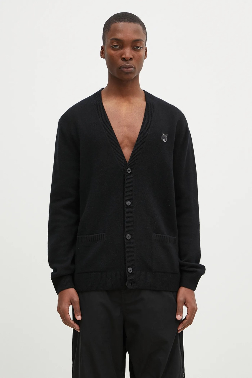 Maison Kitsuné kardigan wełniany Bold Fox Head Patch