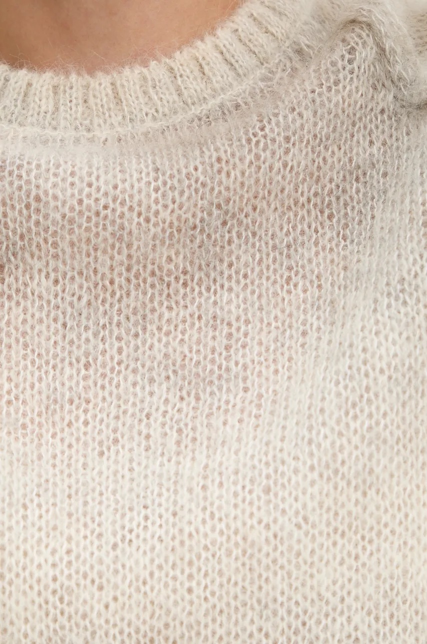 Вовняний светр A.P.C. pull mavericks колір бежевий легкий WPABI.M23396 