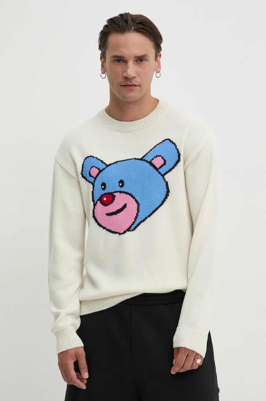 Inbetweeners pulover de lana culoarea bej, F4TWUAJP067