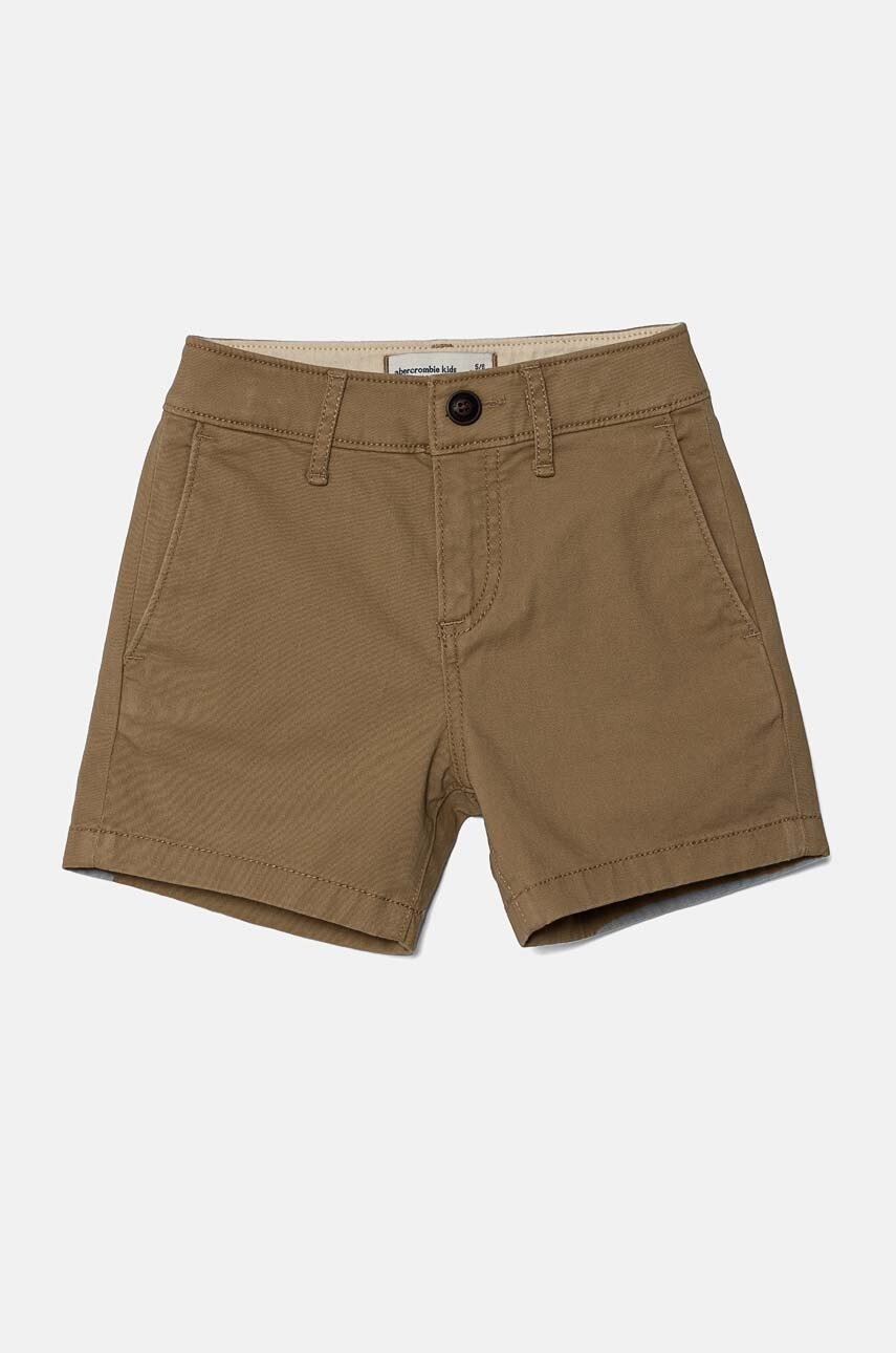 Abercrombie & Fitch pantaloni scurti copii culoarea bej, talie reglabila, KI228-4027 Abercrombie & Fitch pantaloni scurti copii culoarea bej, talie reglabila, KI228-4027