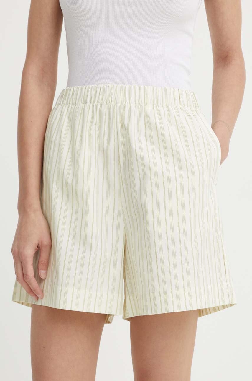Samsoe Samsoe pantaloni scurti SALOVA femei, culoarea bej, modelator, high waist, F24200111 Samsoe Samsoe pantaloni scurti SALOVA femei, culoarea bej, modelator, high waist, F24200111