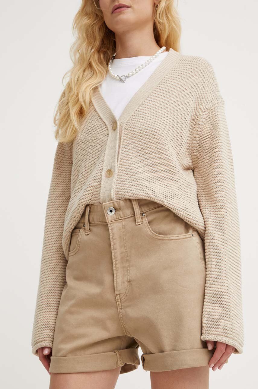 

Къс панталон G-Star Raw в бежово с изчистен дизайн с висока талия D24612-C106, Бежов