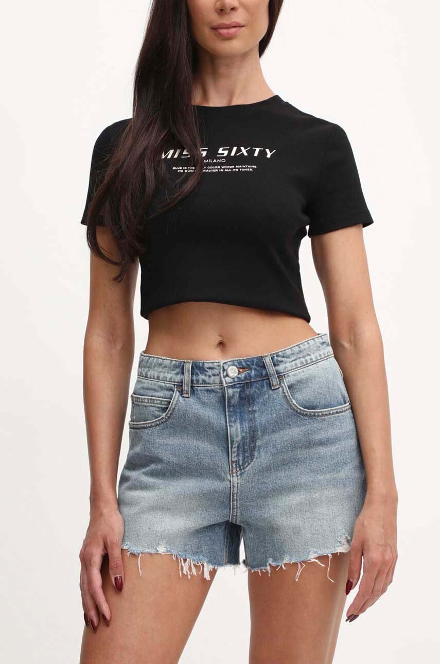 

Дънков къс панталон Miss Sixty 6L2JJ1830000 JJ1830 в синьо с изчистен дизайн с висока талия 6L2JJ1830000, Син