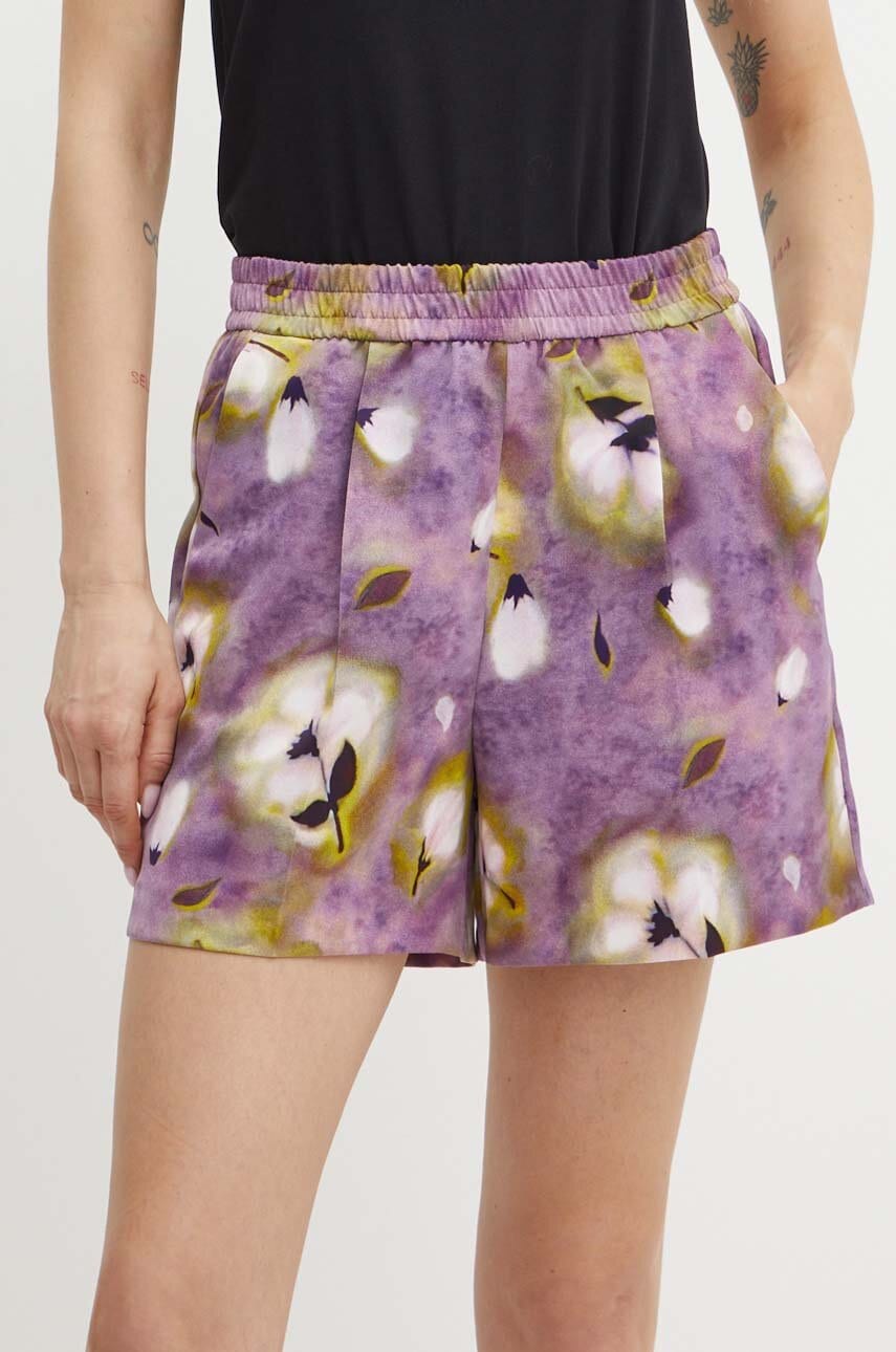 MAX&Co. pantaloni scurti femei, culoarea violet, modelator, high waist, 2426146021200 MAX&Co. pantaloni scurti femei, culoarea violet, modelator, high waist, 2426146021200