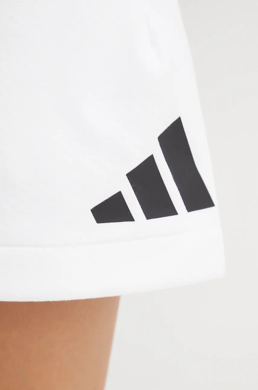 Шорти adidas ZNE жіночі колір білий з принтом висока посадка JJ4678 