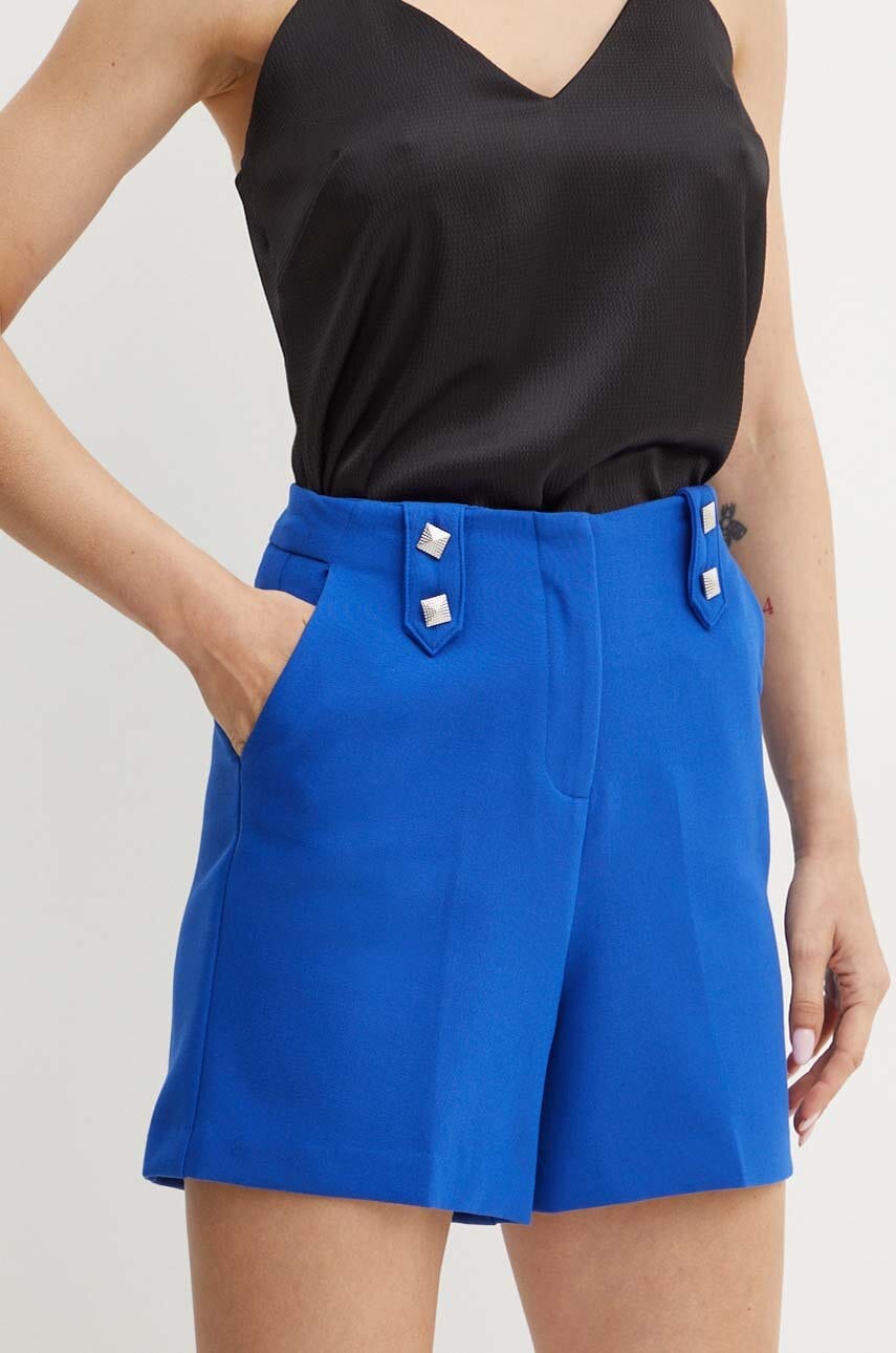 Morgan pantaloni scurti SHESK.F femei, culoarea albastru marin, neted, high waist, SHESK.F Morgan pantaloni scurti SHESK.F femei, culoarea albastru marin, neted, high waist, SHESK.F