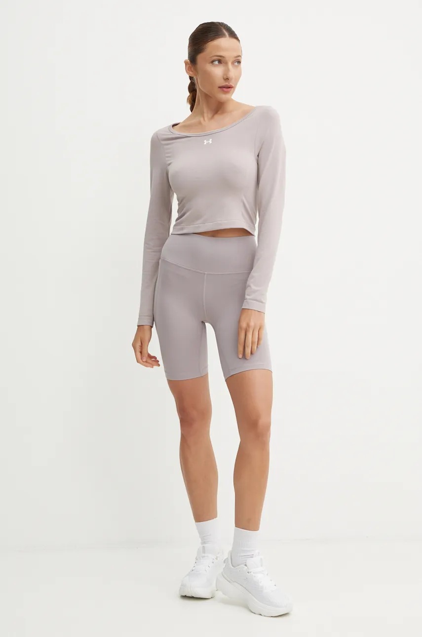 Σορτς προπόνησης Under Armour Meridian χρώμα: μοβ, high waist, 1382521 φωτογραφία