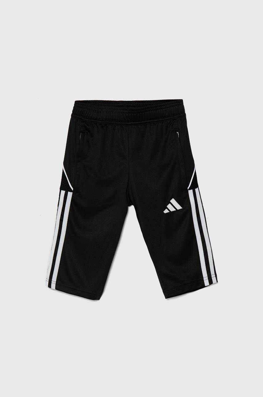 adidas Performance pantaloni scurti copii TIRO23L 3/4PNTY culoarea negru, cu imprimeu, talie reglabila, HS3552