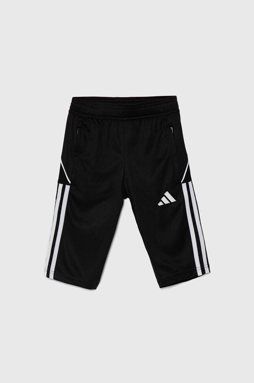 adidas Performance pantaloni scurti copii TIRO23L 3/4PNTY culoarea negru, cu imprimeu, talie reglabila, HS3552 adidas Performance pantaloni scurti copii TIRO23L 3/4PNTY culoarea negru, cu imprimeu, talie reglabila, HS3552