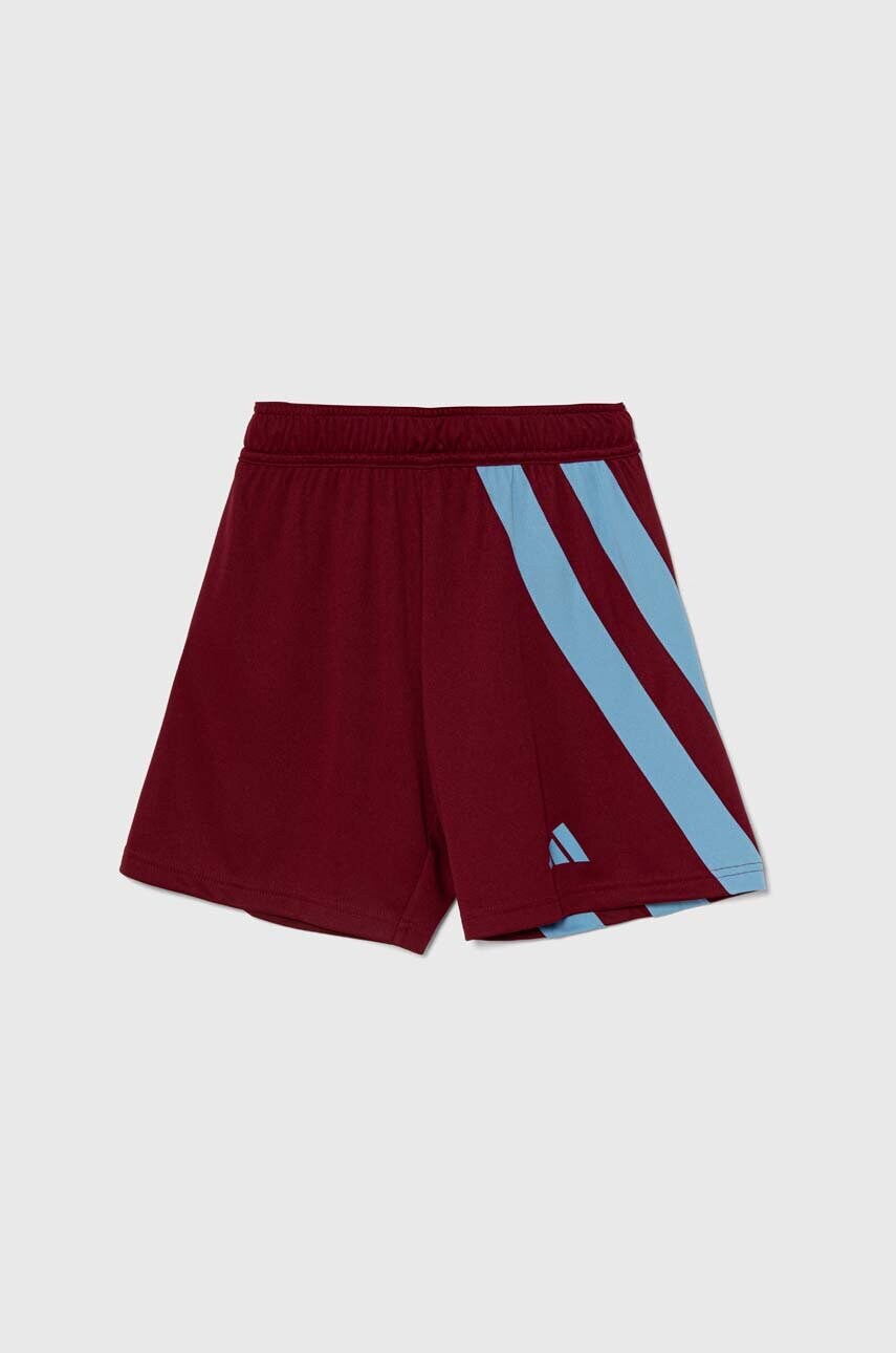 adidas Performance pantaloni scurti copii FORTORE23 SHO Y culoarea bordo, cu imprimeu, talie reglabila, IQ3214