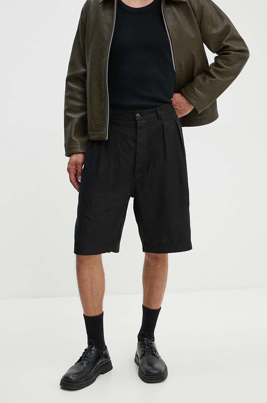 Sunflower pantaloni scurti din in culoarea negru, 4148.