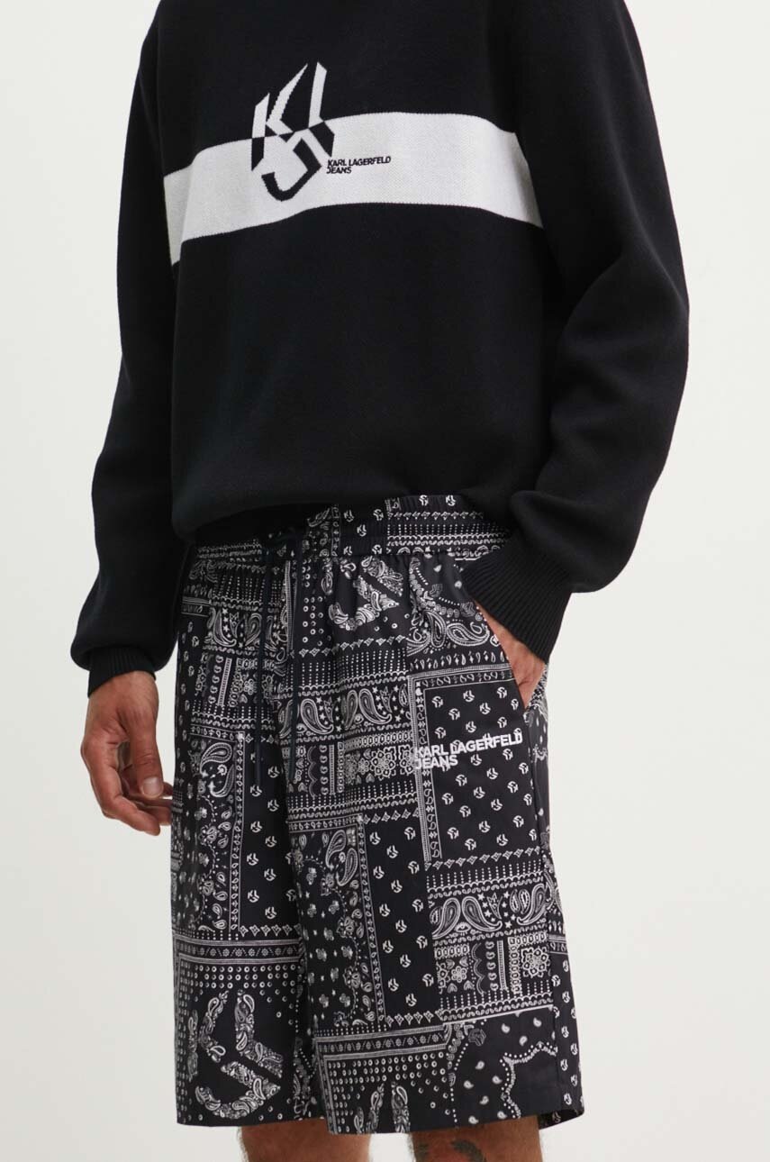 

Памучен къс панталон Karl Lagerfeld Jeans в черно 245D1003, Черен