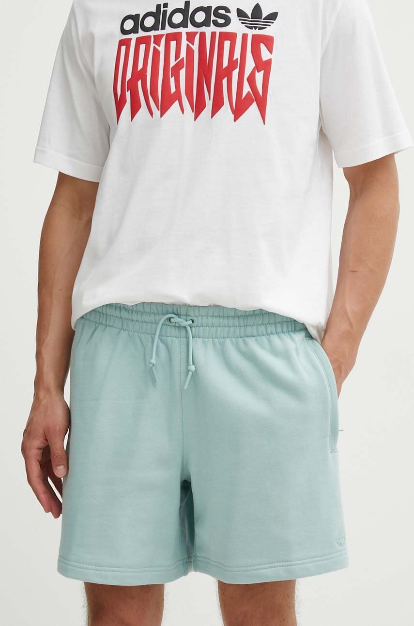 adidas Originals pantaloni scurti din bumbac culoarea turcoaz, IY2241 adidas Originals pantaloni scurti din bumbac culoarea turcoaz, IY2241