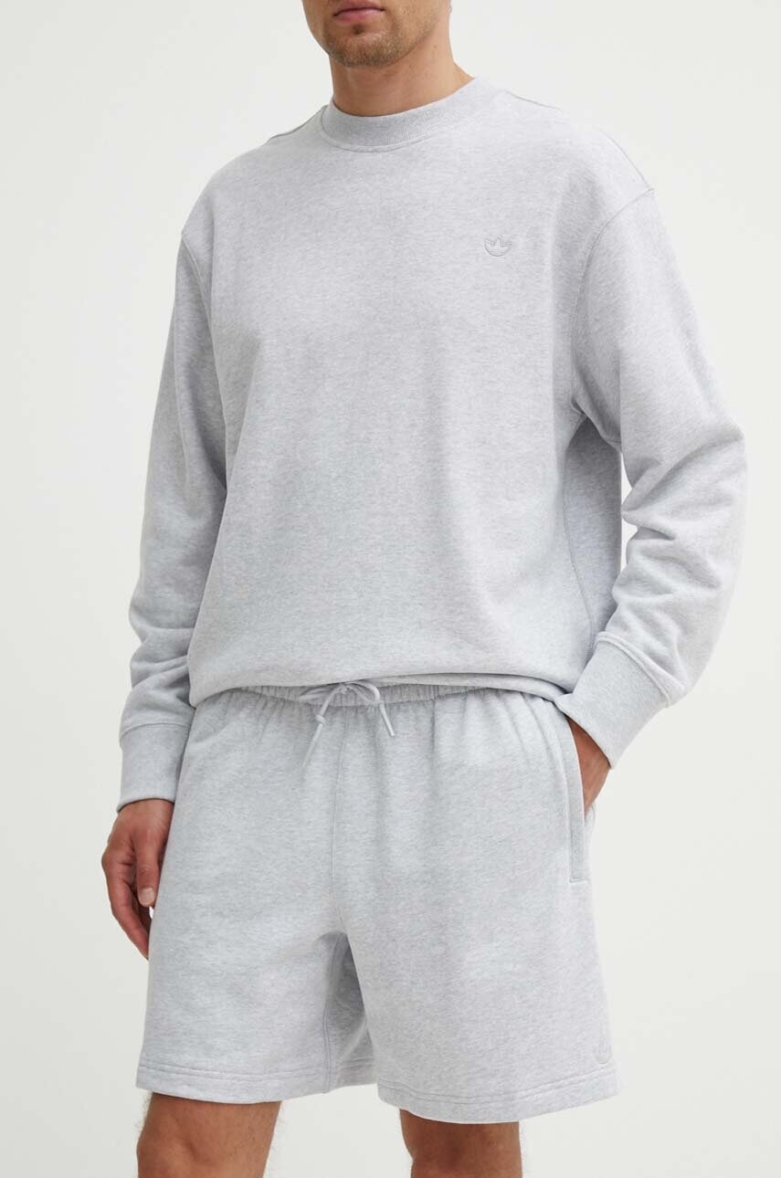 adidas Originals pantaloni scurti din bumbac culoarea gri, melanj, IY2244
