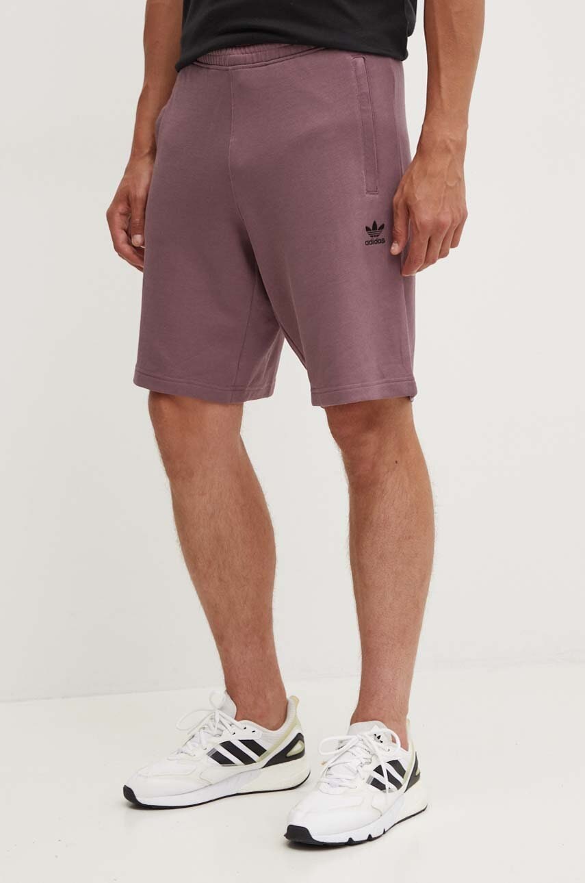 adidas Originals pantaloni scurti din bumbac culoarea violet, IY8514