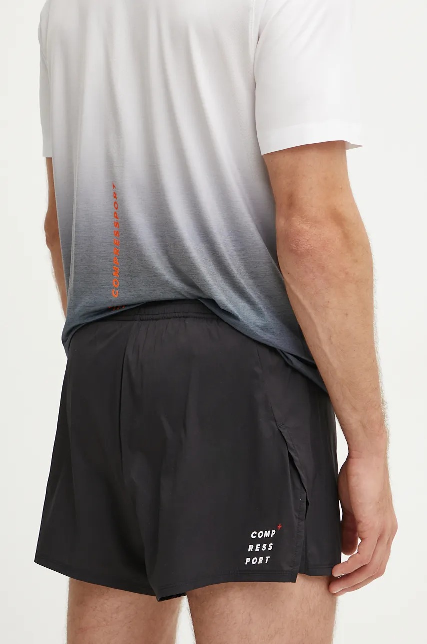 Σορτς τρεξίματος Compressport Racing Split χρώμα: μαύρο, ASHM3759 φωτογραφία