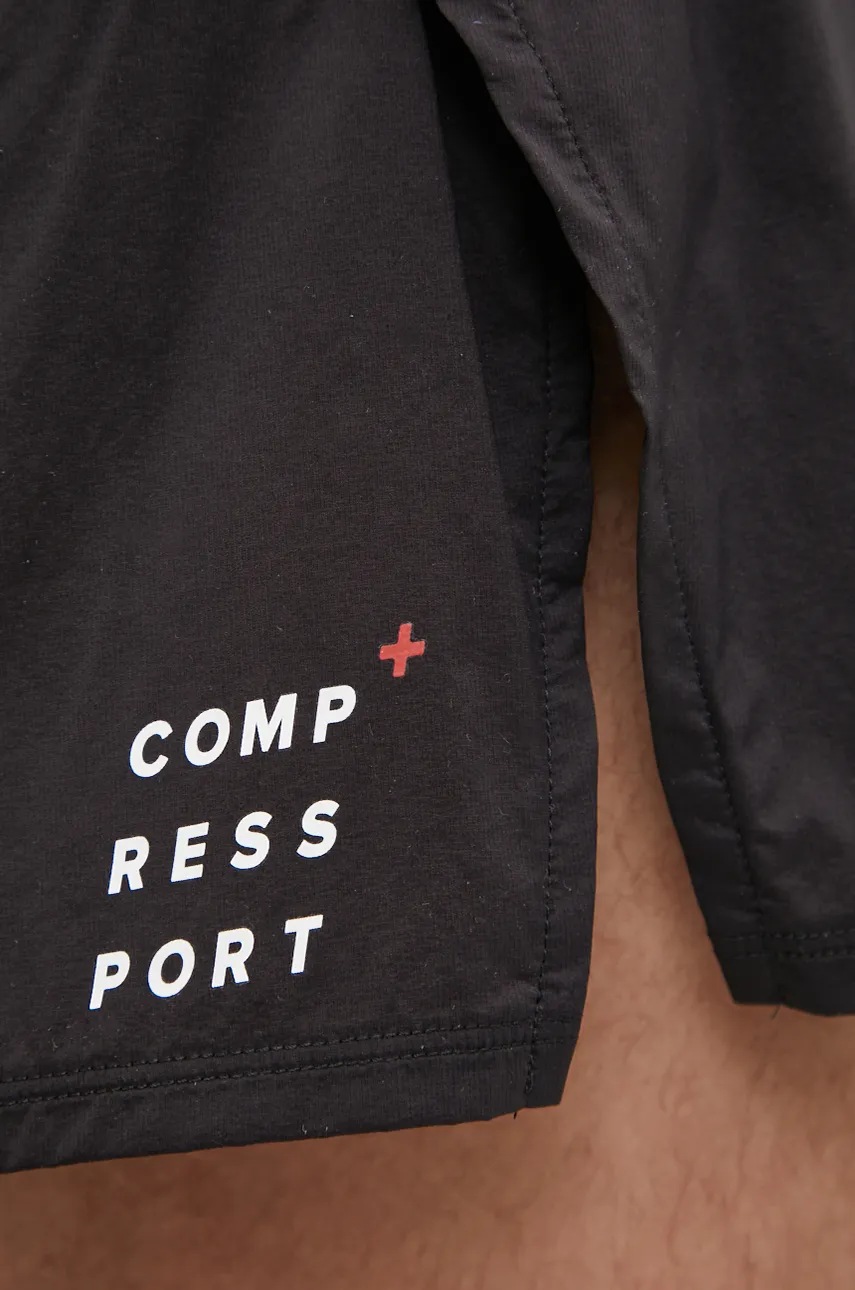 Σορτς τρεξίματος Compressport Racing Split χρώμα: μαύρο, ASHM3759 φωτογραφία