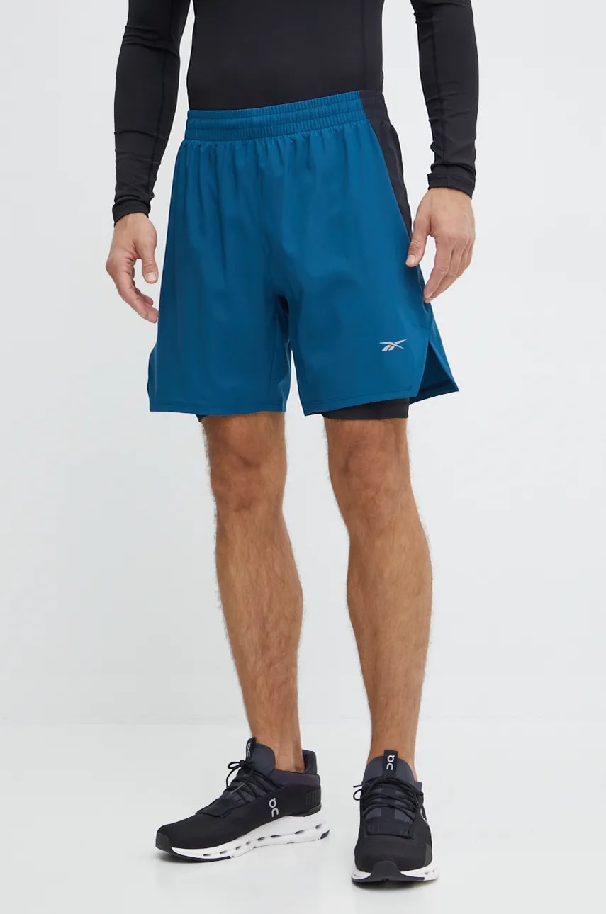 Reebok pantaloni scurți de alergare culoarea turcoaz, 100206010 Reebok pantaloni scurți de alergare culoarea turcoaz, 100206010
