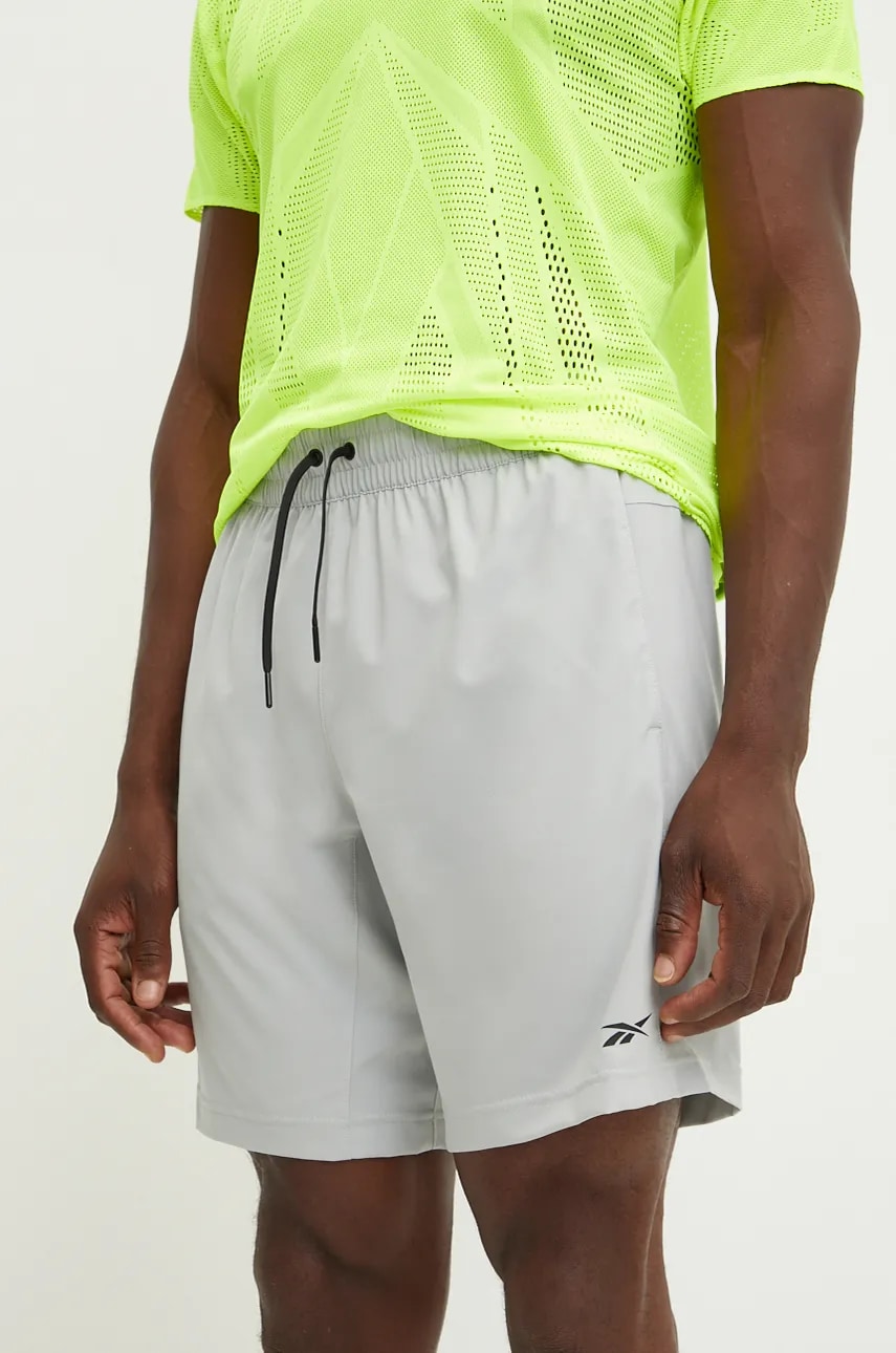 Reebok pantaloni scurți de antrenament Workout Ready culoarea gri, 100062135 Reebok pantaloni scurți de antrenament Workout Ready culoarea gri, 100062135