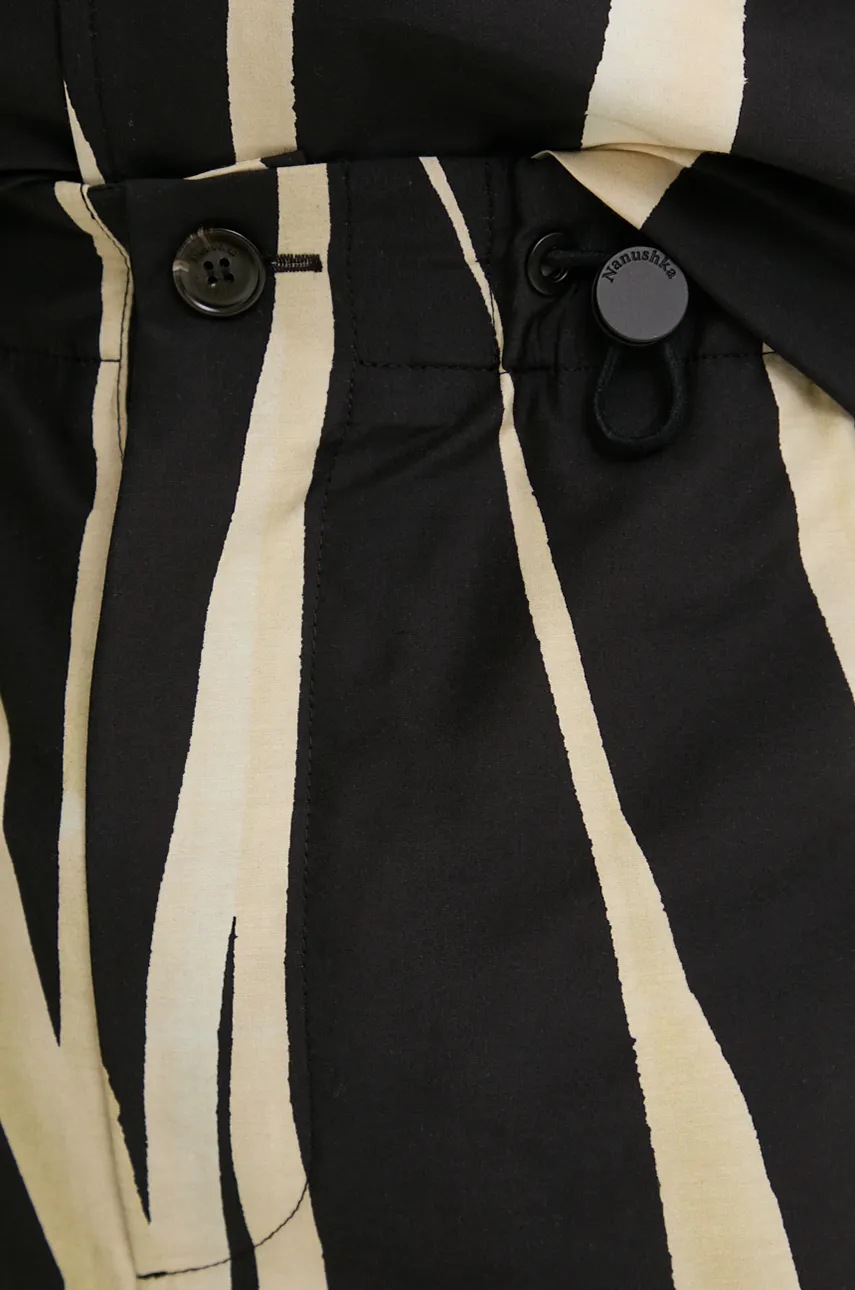 Σορτς Nanushka FELIX χρώμα: μαύρο, NM24PFPA01899 φωτογραφία