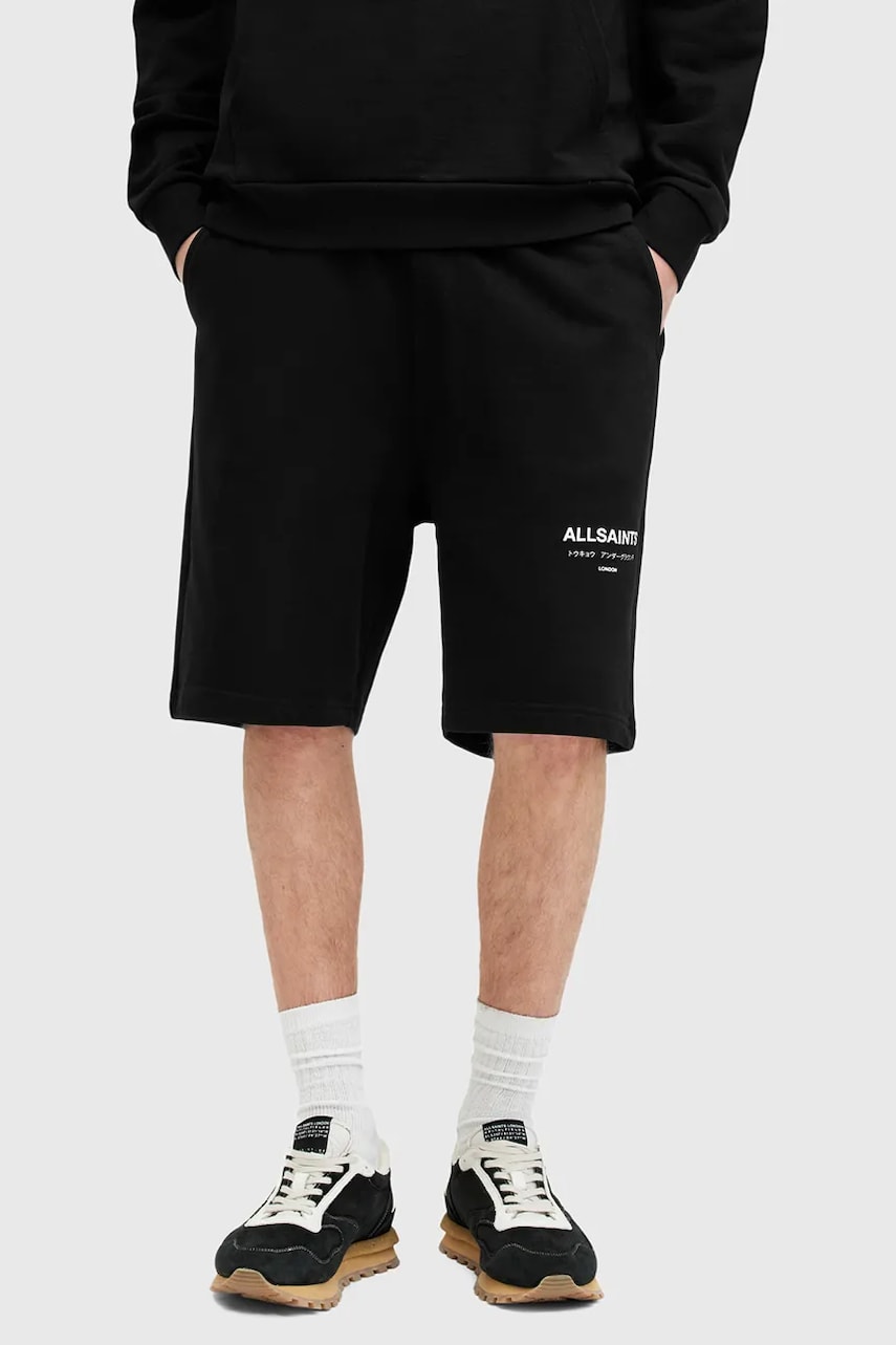 Хлопковые шорты AllSaints UNDRGRND SWEATSHORT цвет чёрный M002TC Хлопковые шорты AllSaints UNDRGRND SWEATSHORT цвет чёрный M002TC