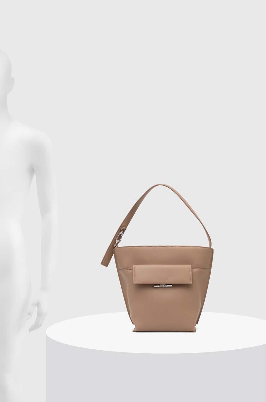 Τσάντα Calvin Klein χρώμα: μπεζ, K60K612109 φωτογραφία