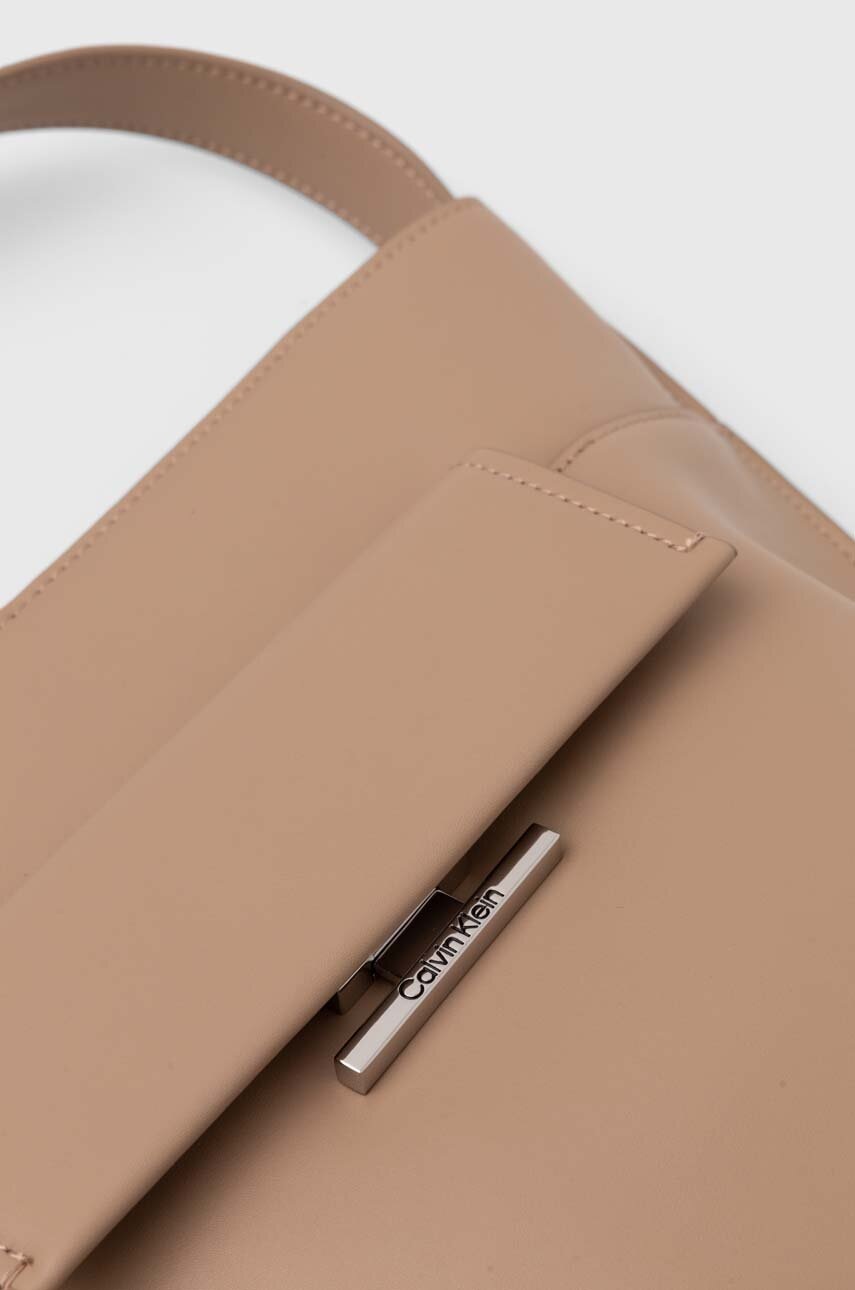 Τσάντα Calvin Klein χρώμα: μπεζ, K60K612109 φωτογραφία