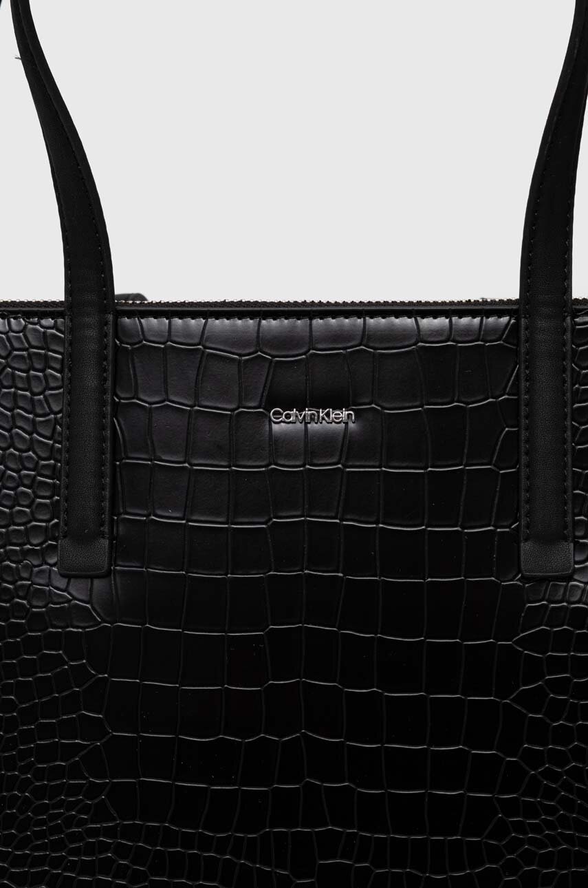 Τσάντα Calvin Klein χρώμα: μαύρο, K60K612348 φωτογραφία