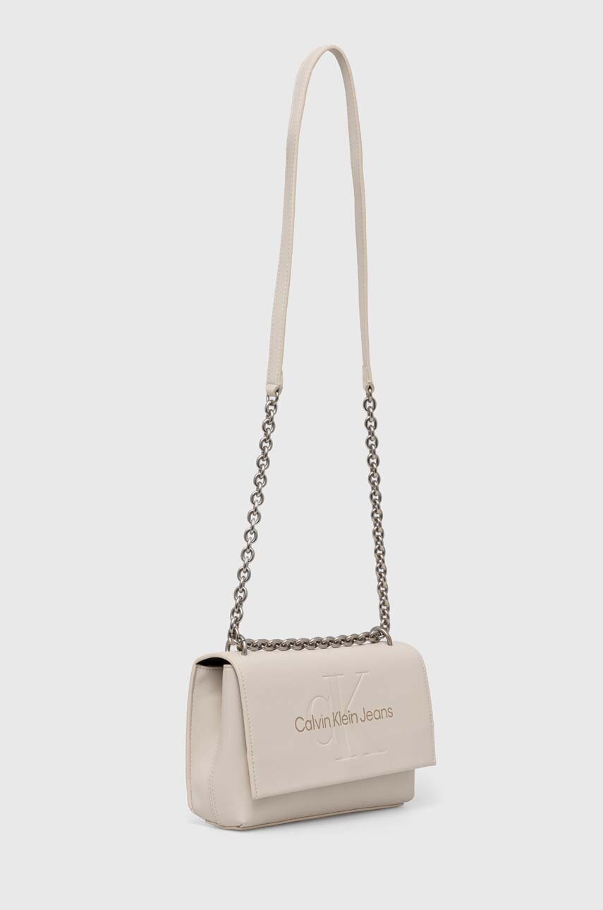Τσάντα Calvin Klein Jeans χρώμα: μπεζ, K60K612221 φωτογραφία